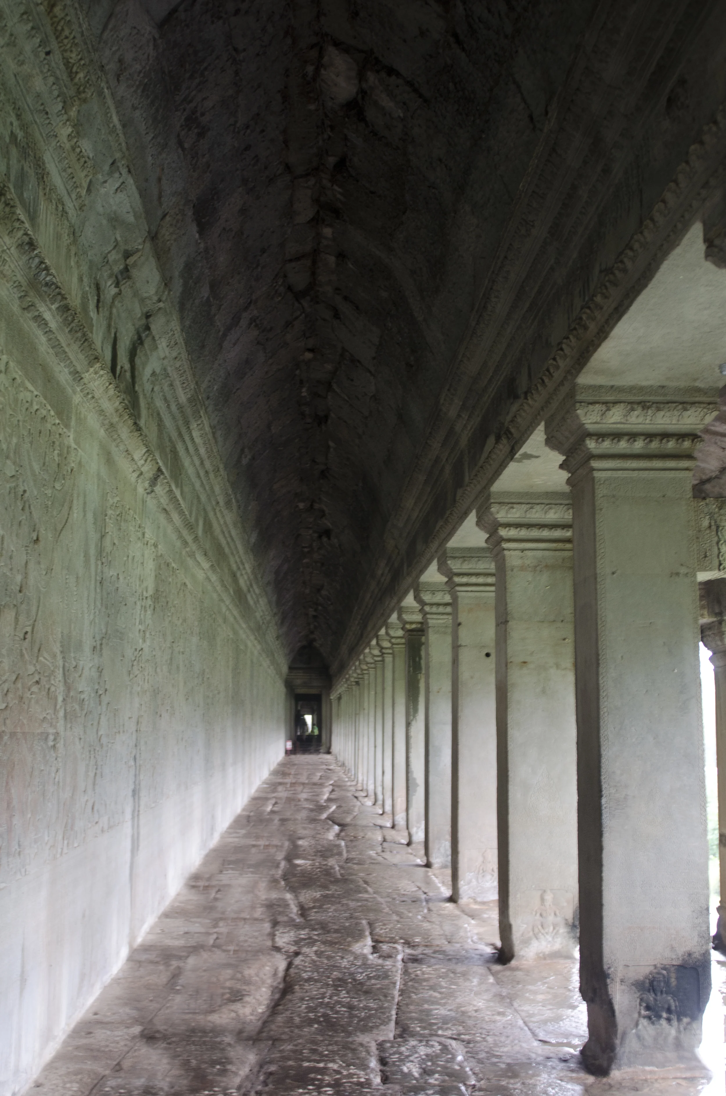 Standing in the outer gallery at Angkor Wat