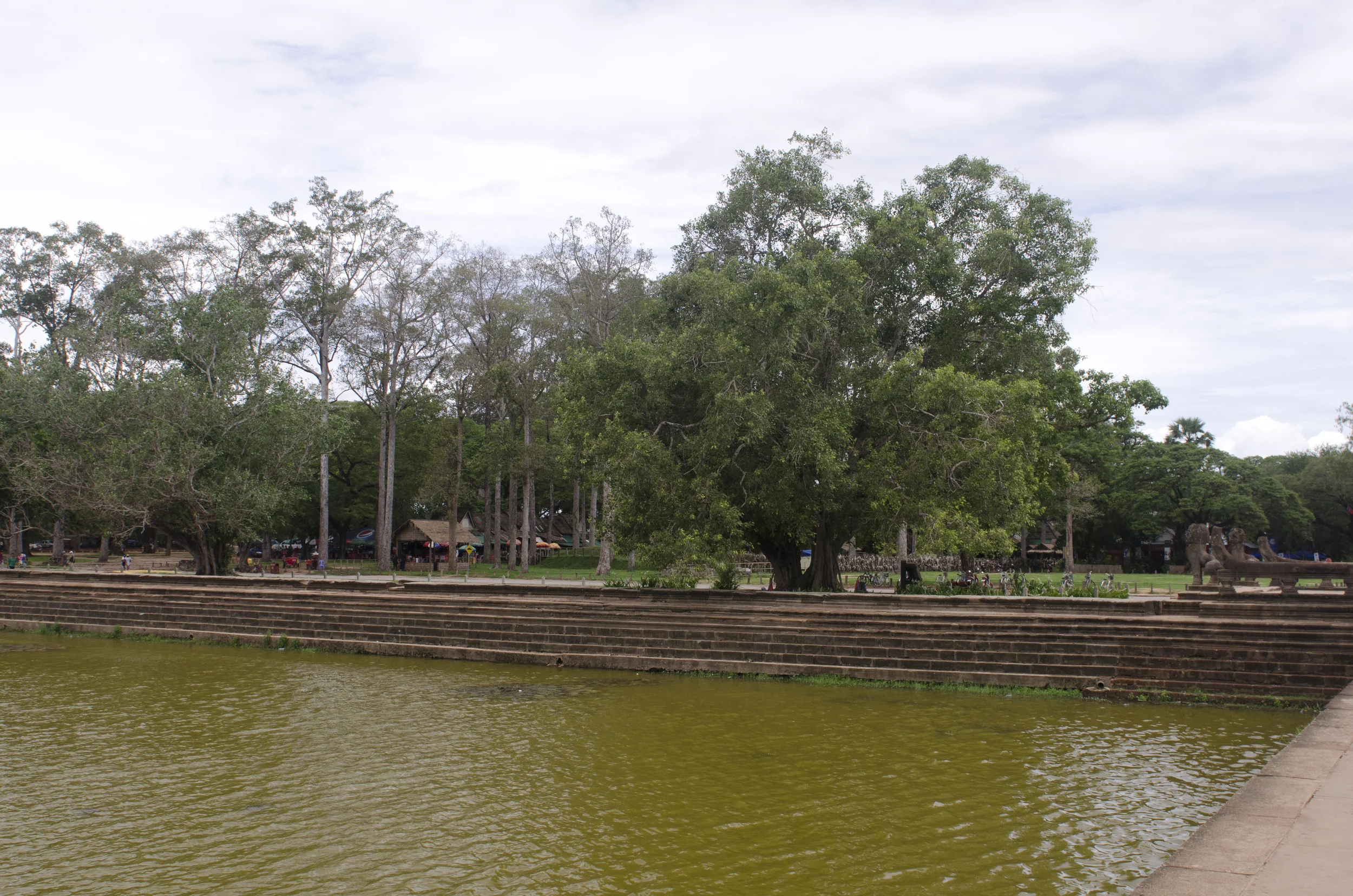 The huge moat that surrounds Angkor Wat