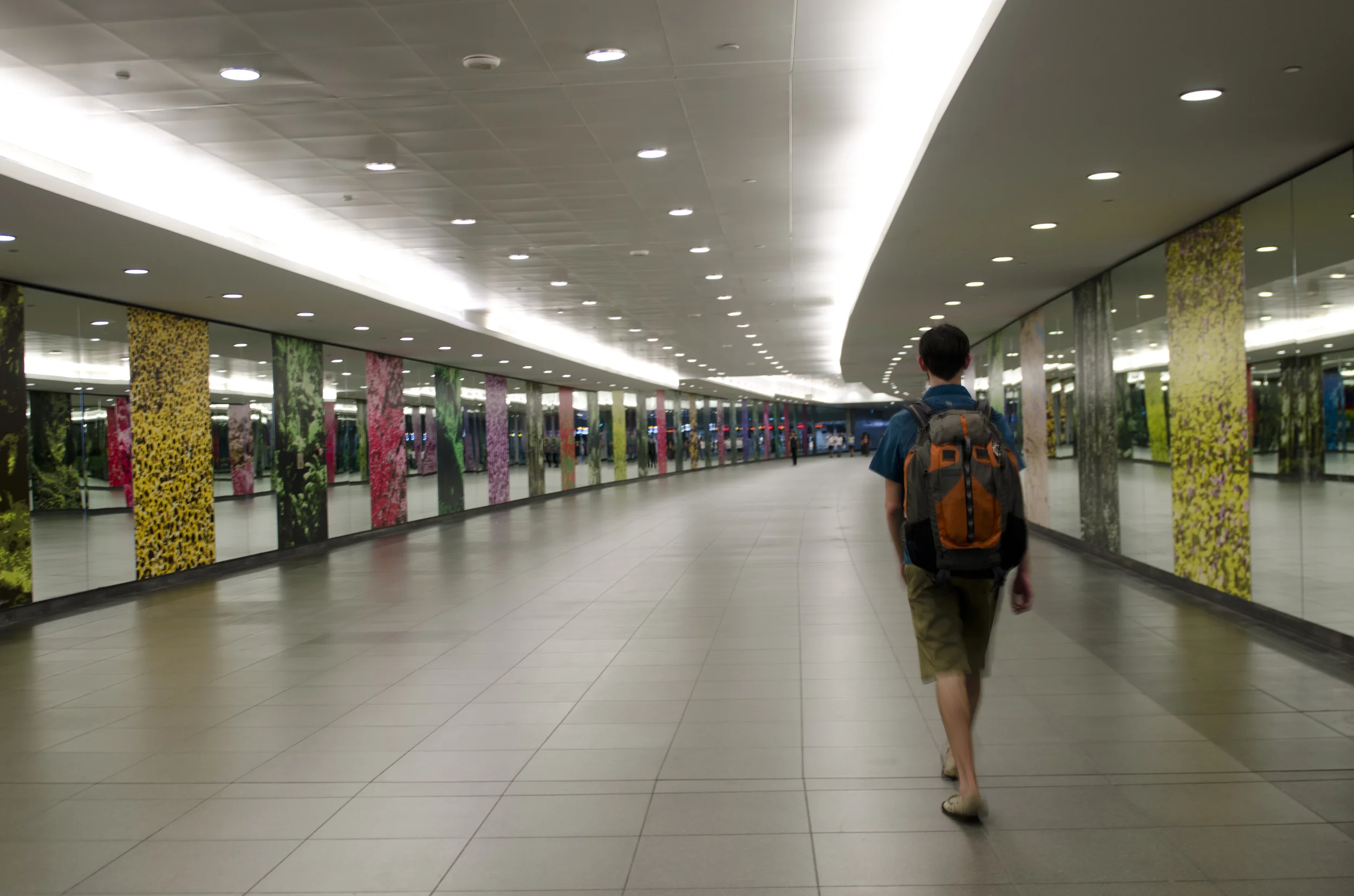 Inside one of the spotless (and spacious) MRT stations