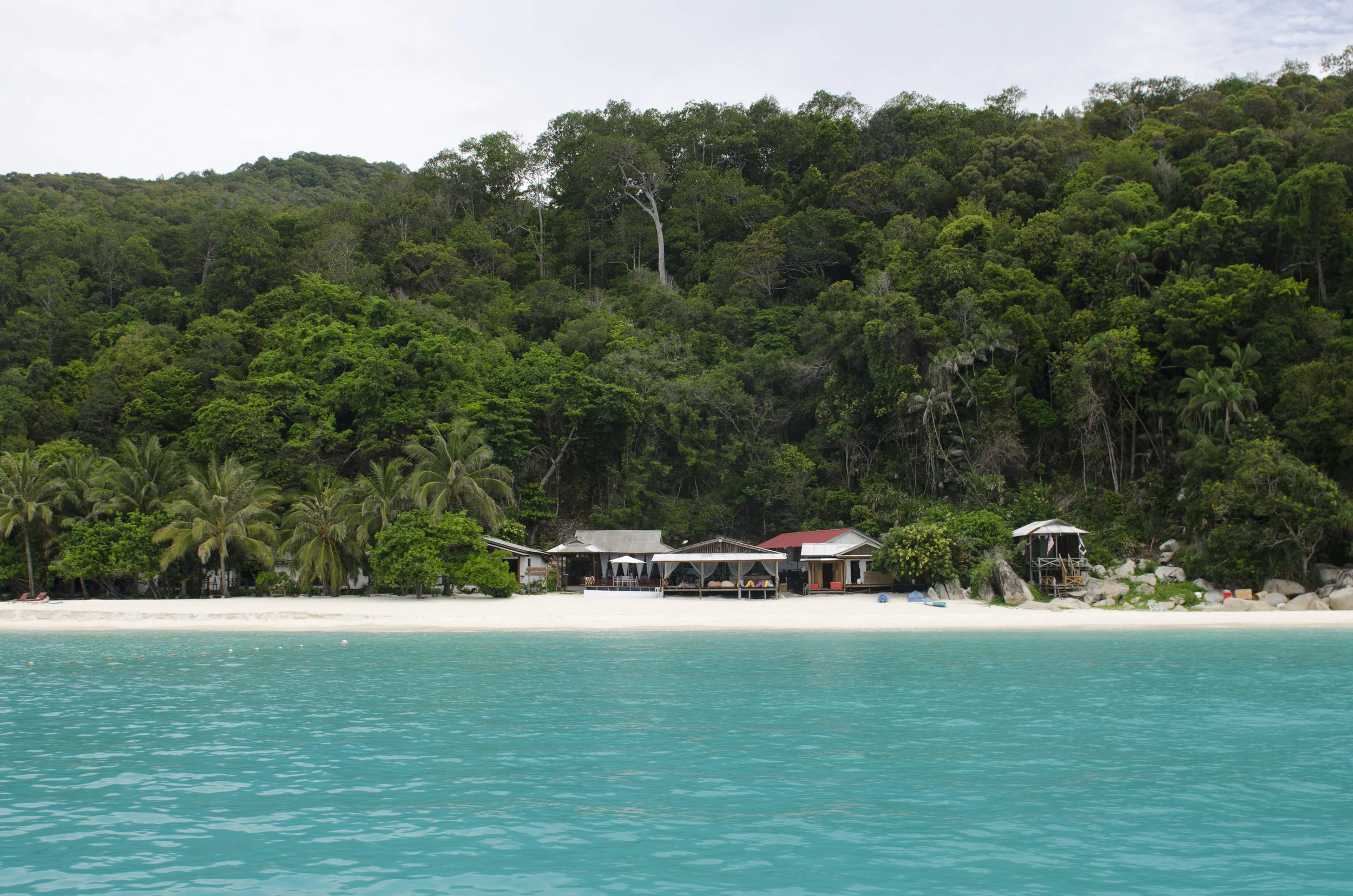 Sadly bidding Wisana Village farewell from the ferry