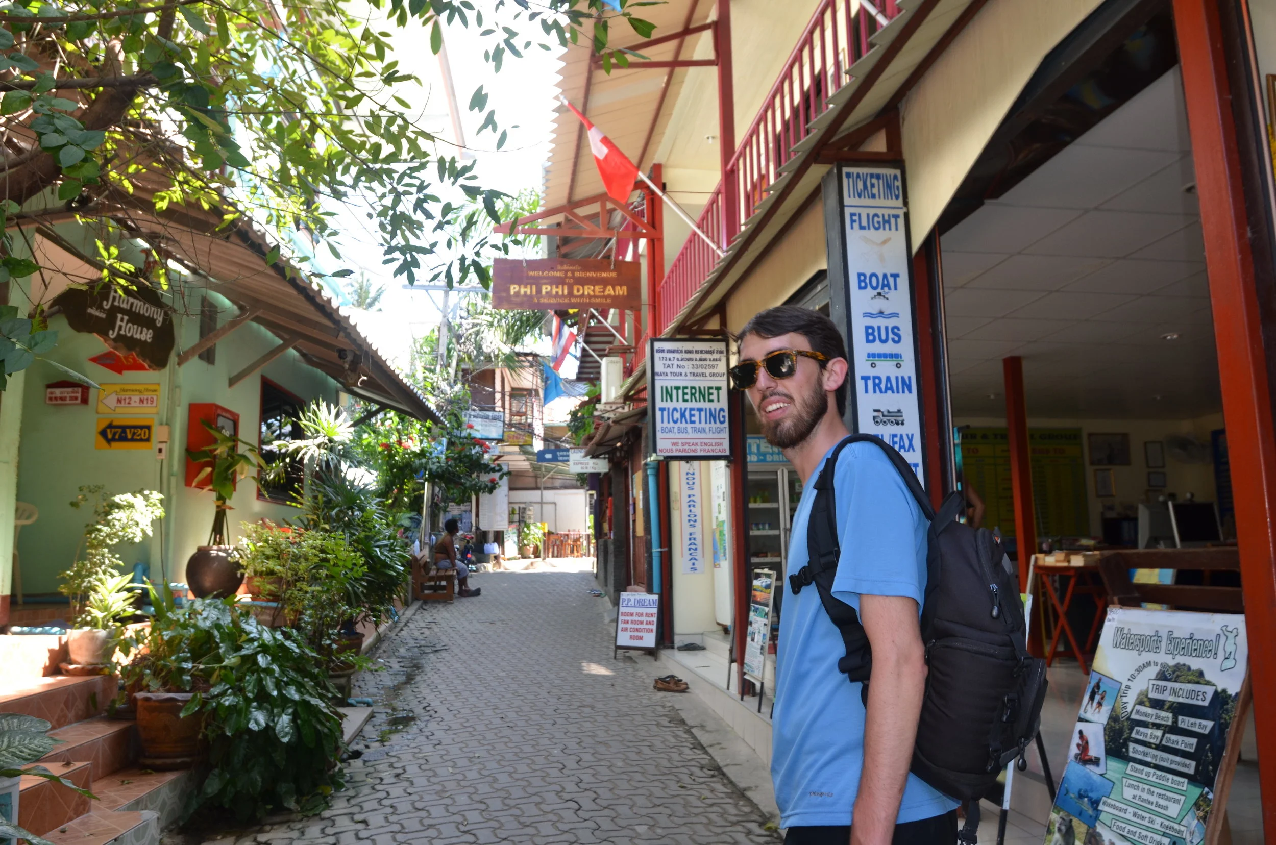 Roaming through the main strip between the two bays on Koh Phi Phi