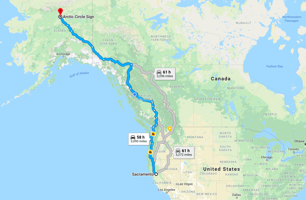 The route up. Coming back we'll take the route to the east. 