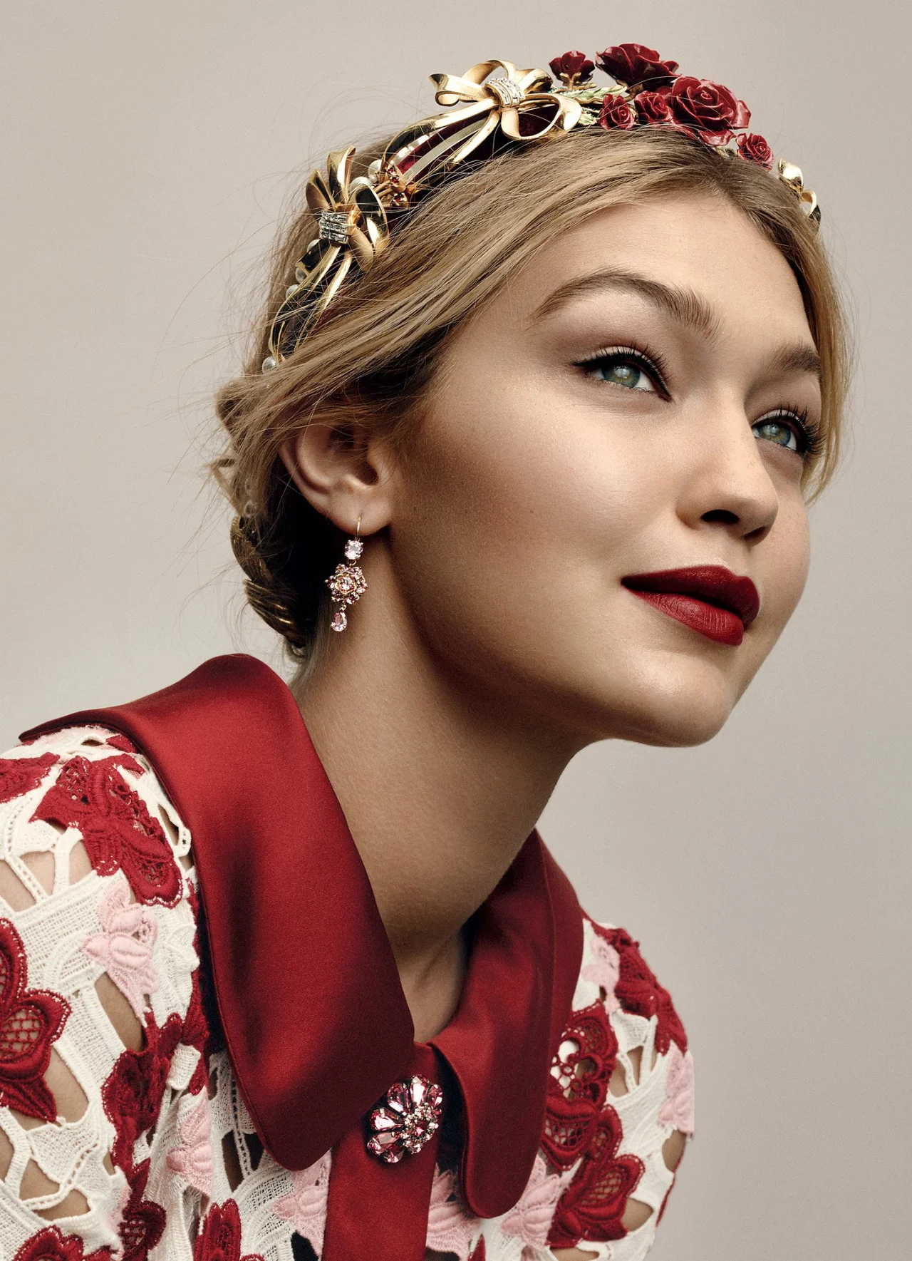 desire-vogue:
Absolutely love this! When Old-Fashioned Accessories Make a Stylish New Statement: Gigi Hadid in Dolce & Gabbana, photographed by Gregory Harris for Vogue US July 2015.