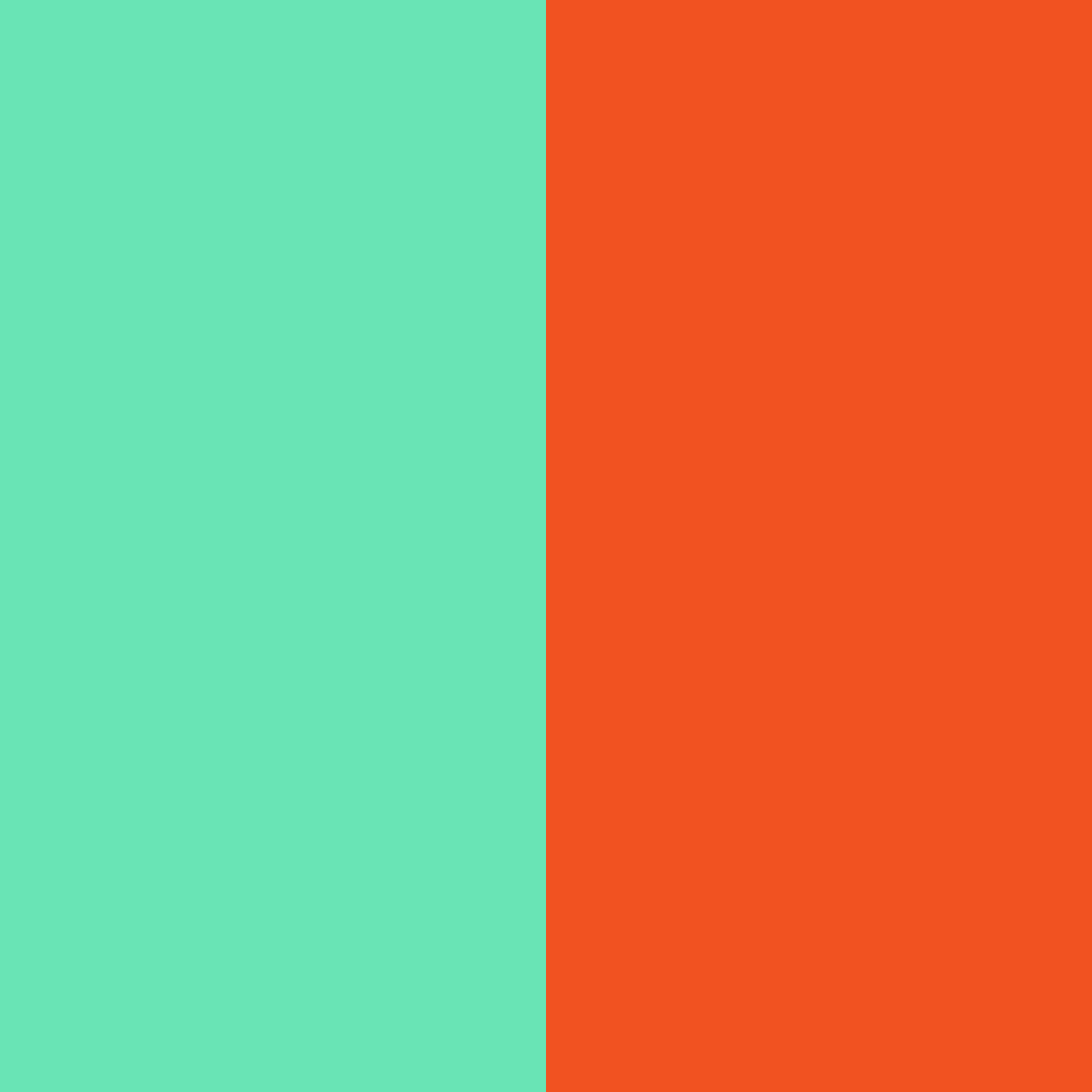colorandcolor:

color and color 7111 - #69e4b5 and #f15221