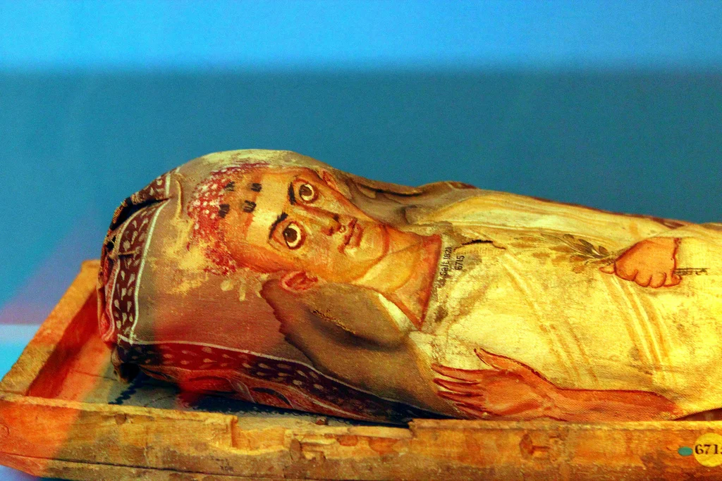 ancientart:
An Egyptian mummy wrapping of a young boy, Thebes, 3rd century AD.
Courtesy of The British Museum, London: EA 6715. Photo taken by Justin Ennis.