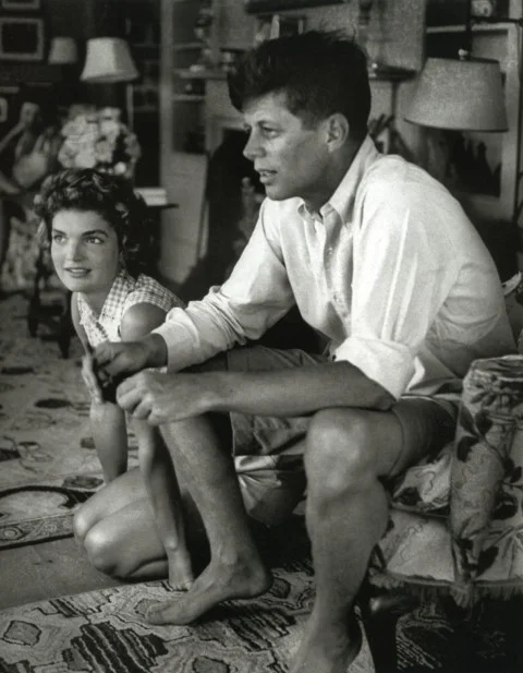 theniftyfifties:

John and Jackie Kennedy shortly before their marriage, 1953.