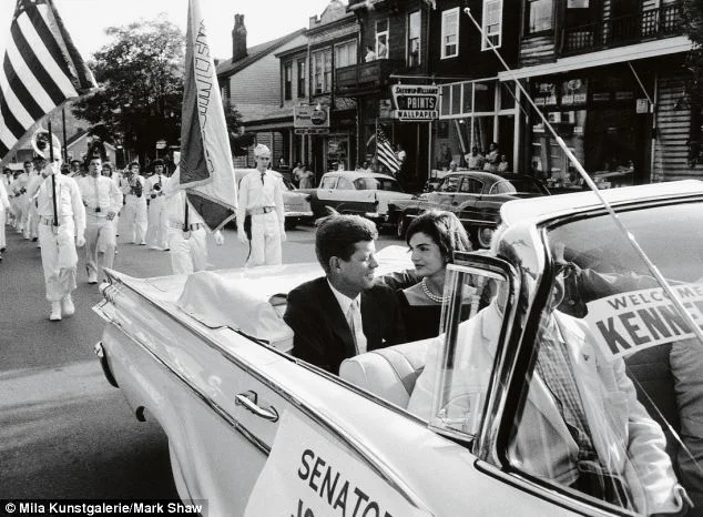 maureensadoll:

”John F. Kennedy campaigning to become president, with stylish and cultured wife Jackie by his side”