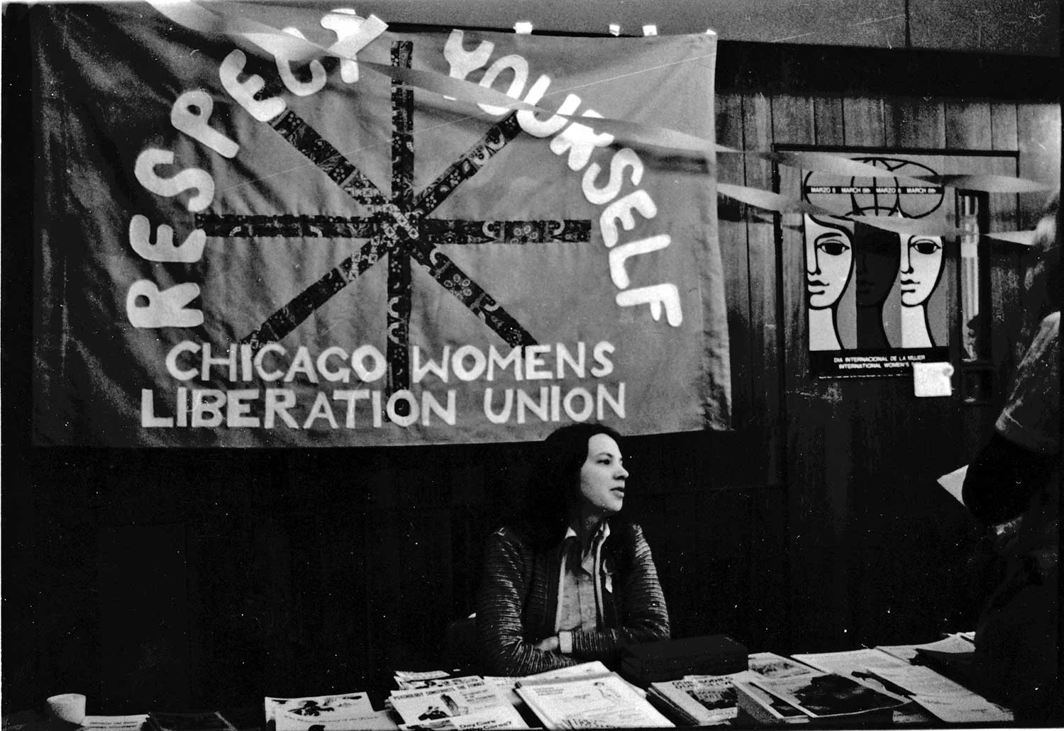 Della at a CWLU info table