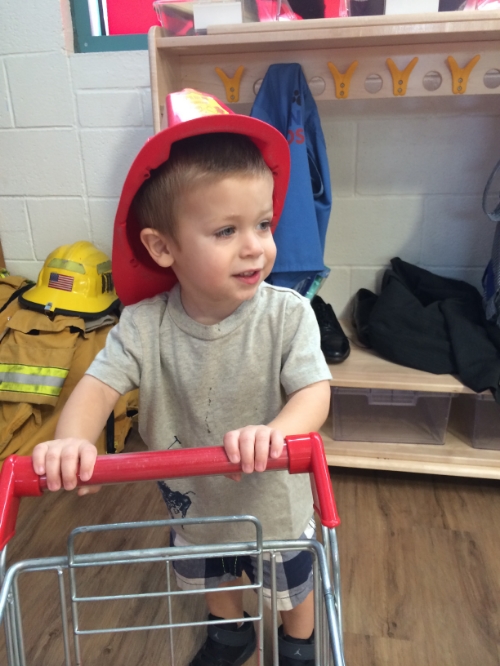 My own personal grocery shopping/ fire fighter is here to protect the museum.