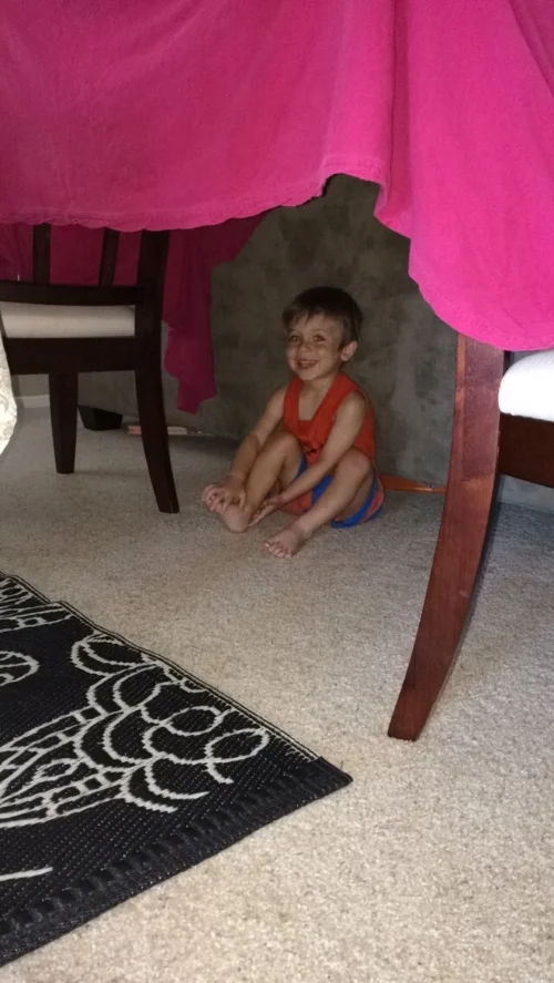 Tent making is one of our favorite activities