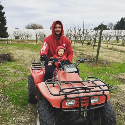 My husband's family lives on a huge farm where there are lots of quads, tractors, and land...my boys were in heaven.
