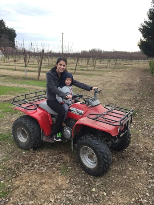Calvin and I learned how to ride the quad (we went very slow).