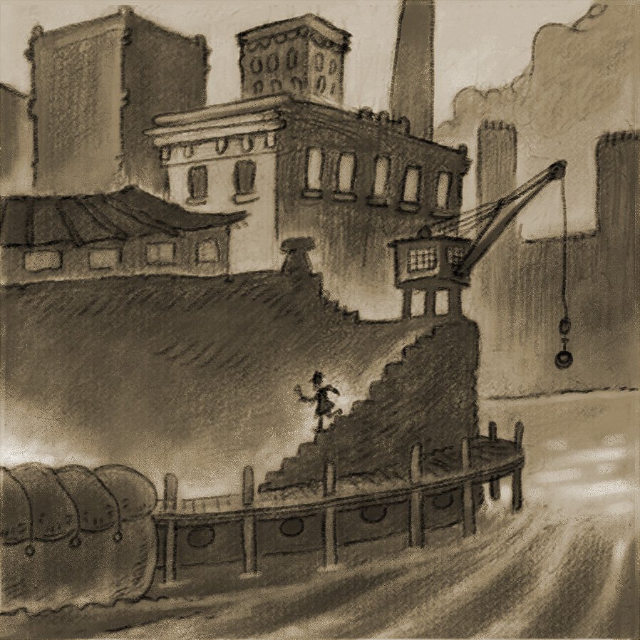  Sally had a strong hunch who the criminal was, but one thing kept troubling her. What was the late shipment at the docks? She headed down to the riverside to look for clues. 