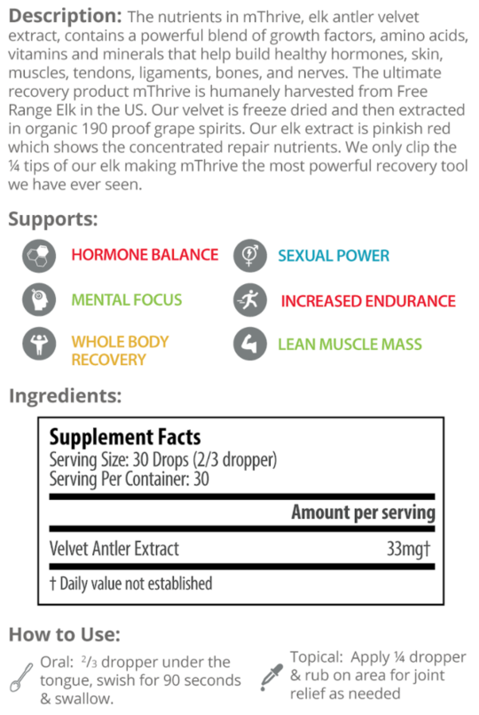 mThrive Elk Antler Velvet Extract — LUKE STOREY