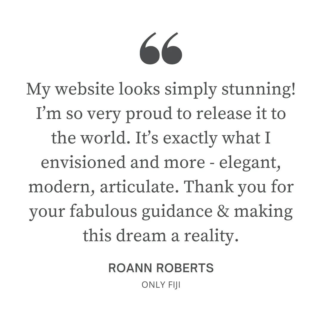 Thank you for the beautiful words @onlyfijitravel. They mean so much to us and it has truly been such a joy working with you!

#webdesignandcopy #michelleeuintondesigner #michelleeuintongraphicdesigner #dianawardcopywriter #boutiquetravel #onlyfijitr