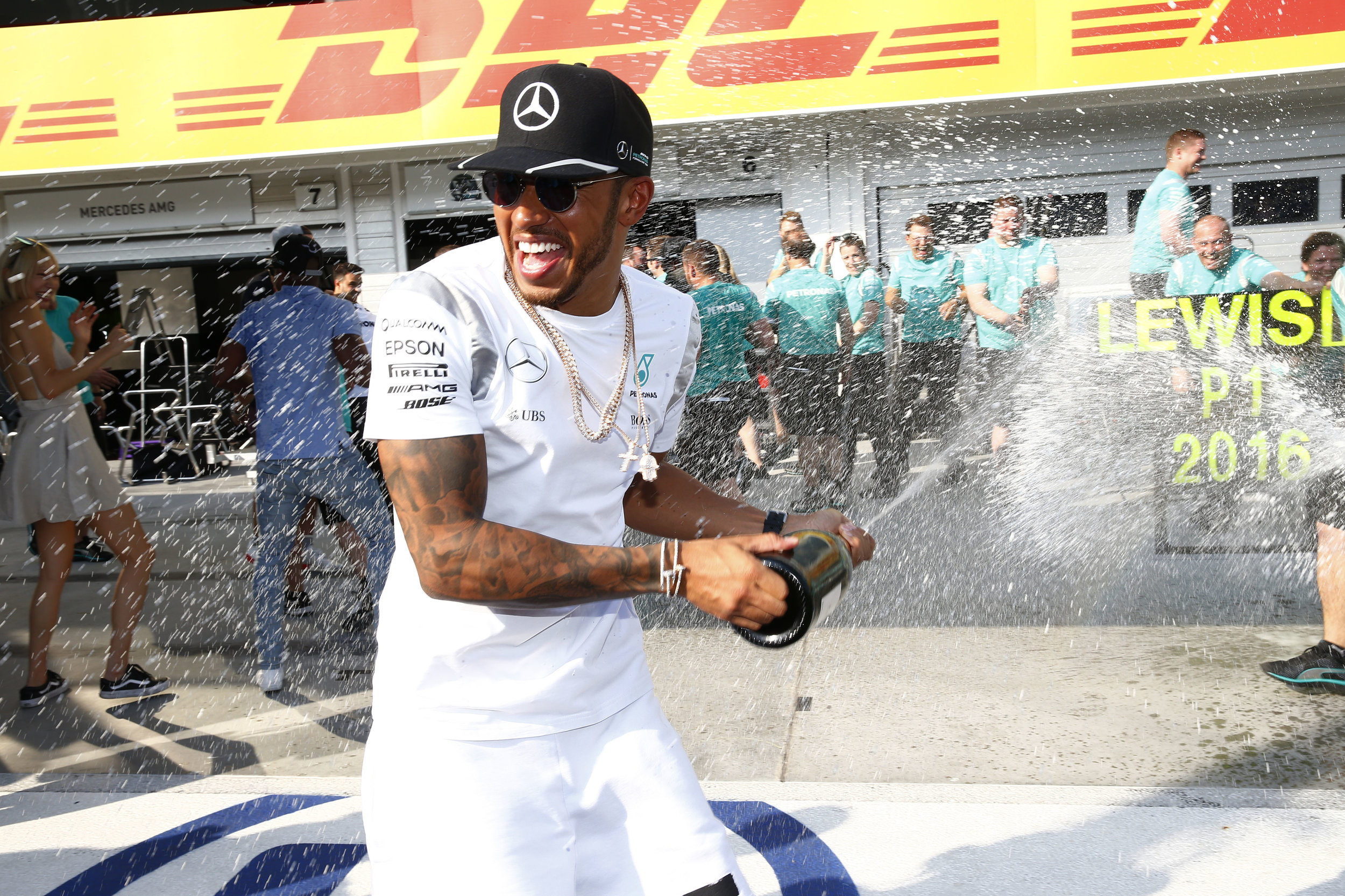 Lewis on a role in Hungary. (Pic: Mercedes)