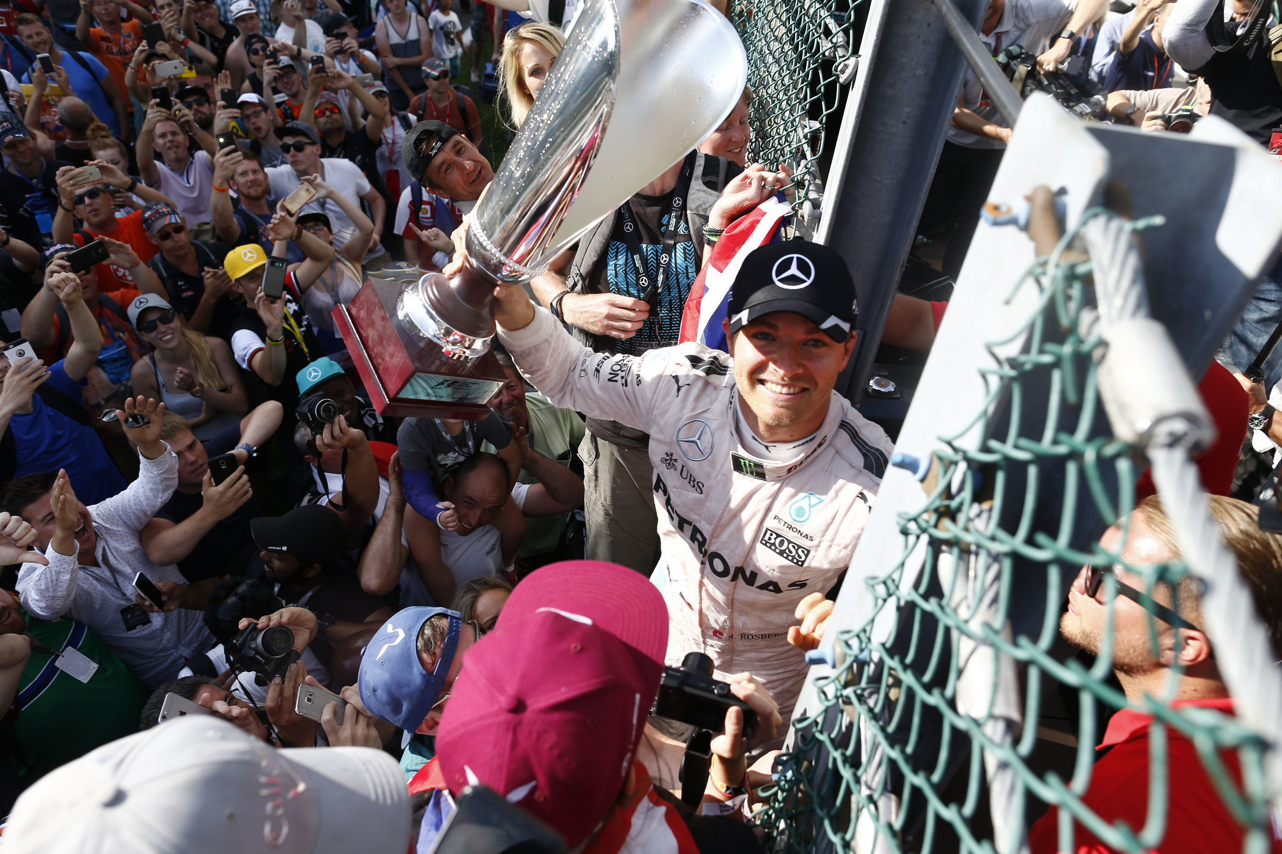 Rosberg won in Belgium, but Lewis had ALL THE PENALTIES. (Pic: Mercedes)