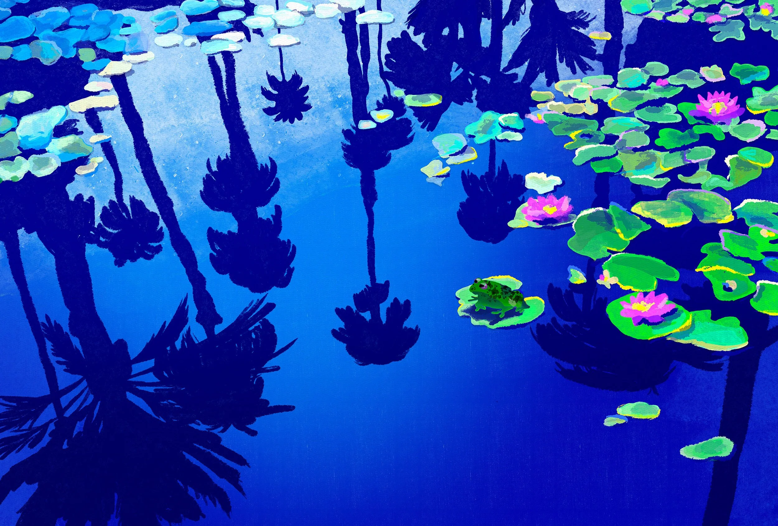 Palms in Blue