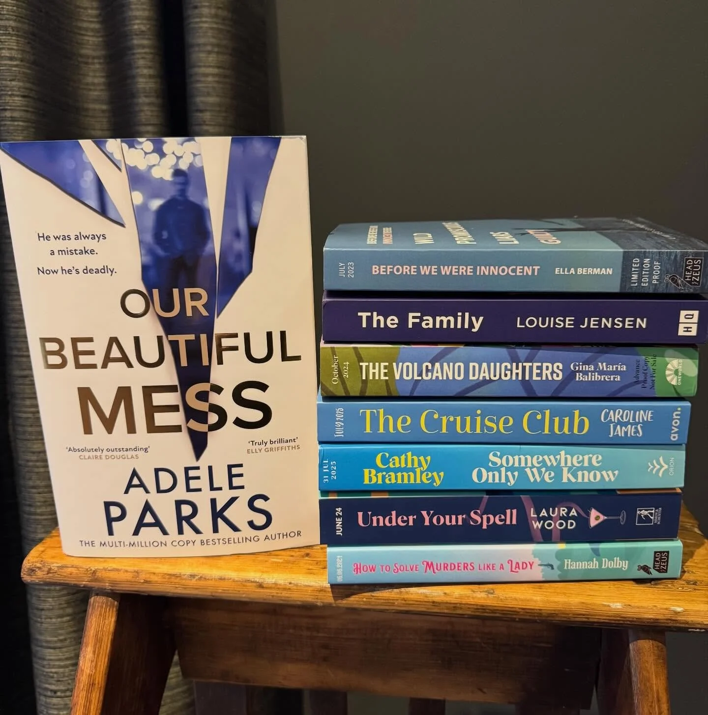 GIVEAWAY So I&rsquo;m doing my bit to banish the blues on this (allegedly) blue Monday. I&rsquo;m going to gift one of you this big pile of proofs of uplifting and immersive books, including a signed copy of  OUR BEAUTIFUL MESS. 
All you have to do f
