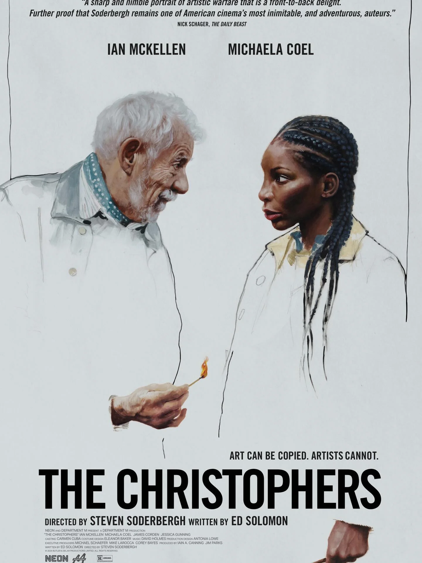 A new Steven Soderbergh film called THE CHRISTOPHERS starring @ianmckellen  @michaelacoel @j_corden and Jessica Gunning is coming to cinemas in the USA April 10 and UK May 15
Why am I telling you this? Because this brilliant film was produced by my h
