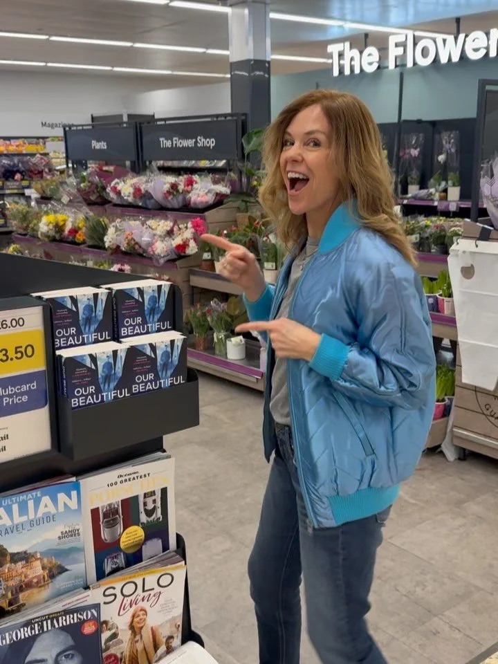 So I visited @tesco Waybridge and did the usual (and I believe, much loved) pointing dance! This attracted the attention of 4 of the lovely staff there, who persuaded me to do an impromptu signing! If you want a signed copy of Our Beautiful Mess for 