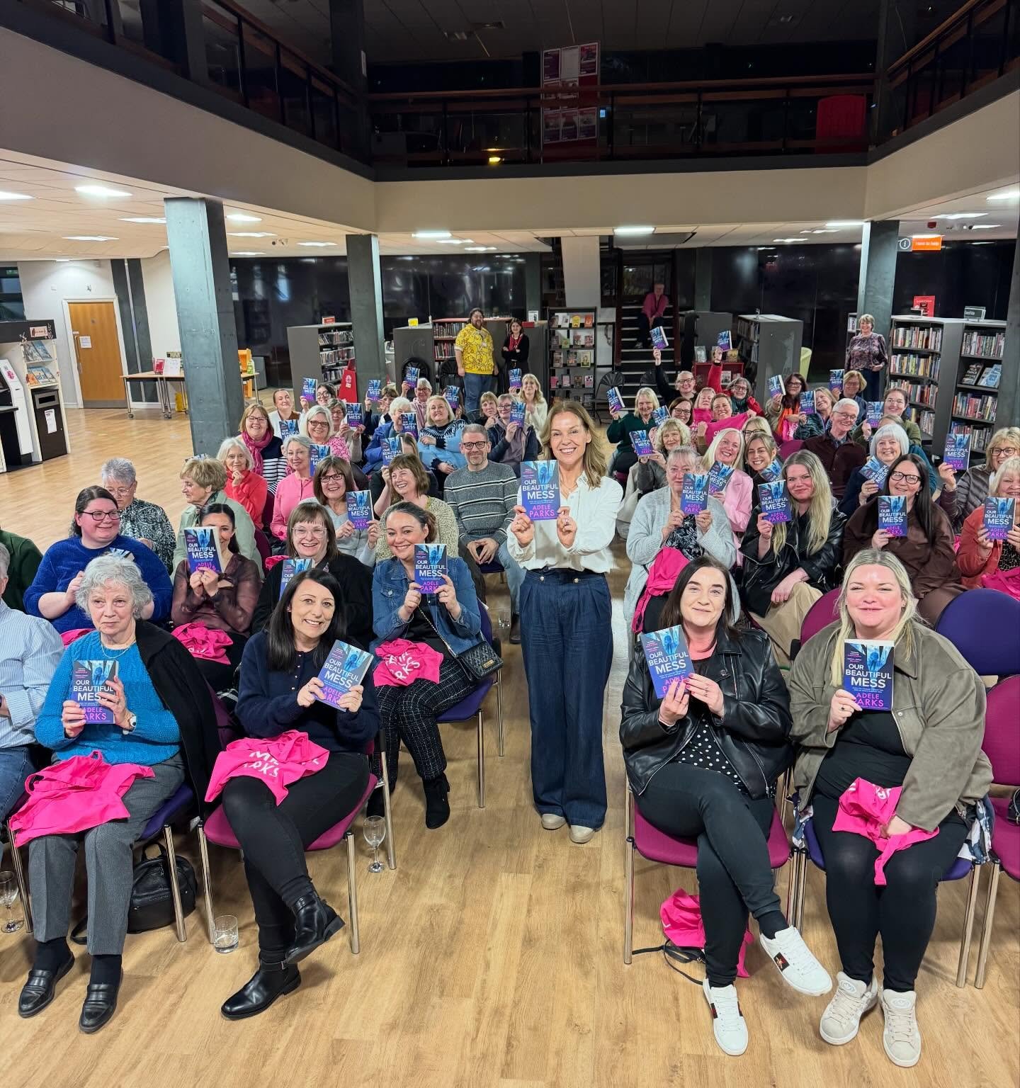 What a fabulous fun last night @stocktonlibraries with the wonderful @drakethebookshop and a fantastic audience! We had such a splendid time talking about books, writing, reading, life and laughs!! The joy and excitement around OUR BEAUTIFUL MESS was