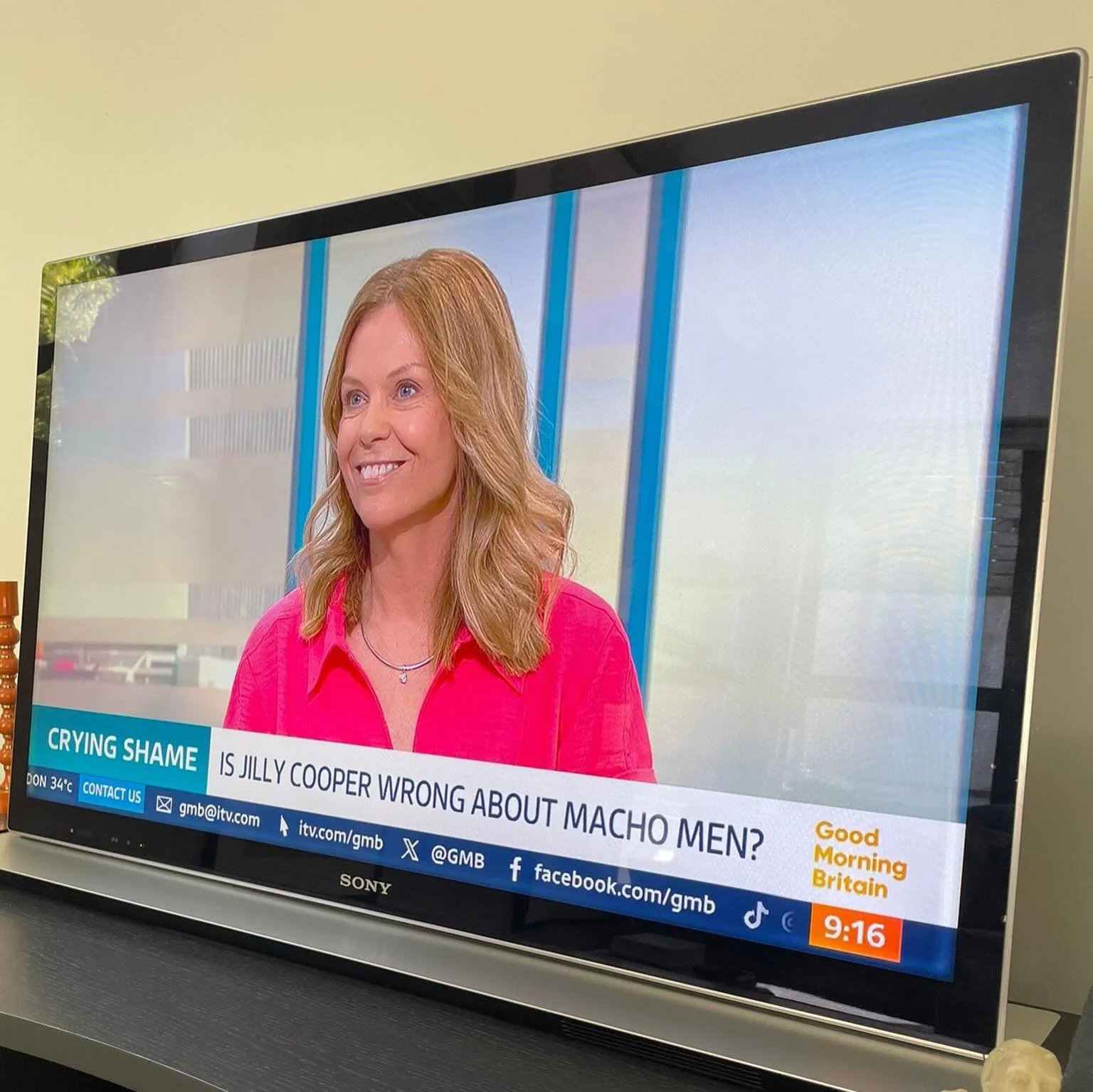 Lots of fun today @gmb debating whether the great late #DameJillyCooper was right to ask the tv producers to go hold back the tears with her &ldquo;macho&rdquo; men in #rivals @zezemillz argued that we need to show men crying on tv to give men opport