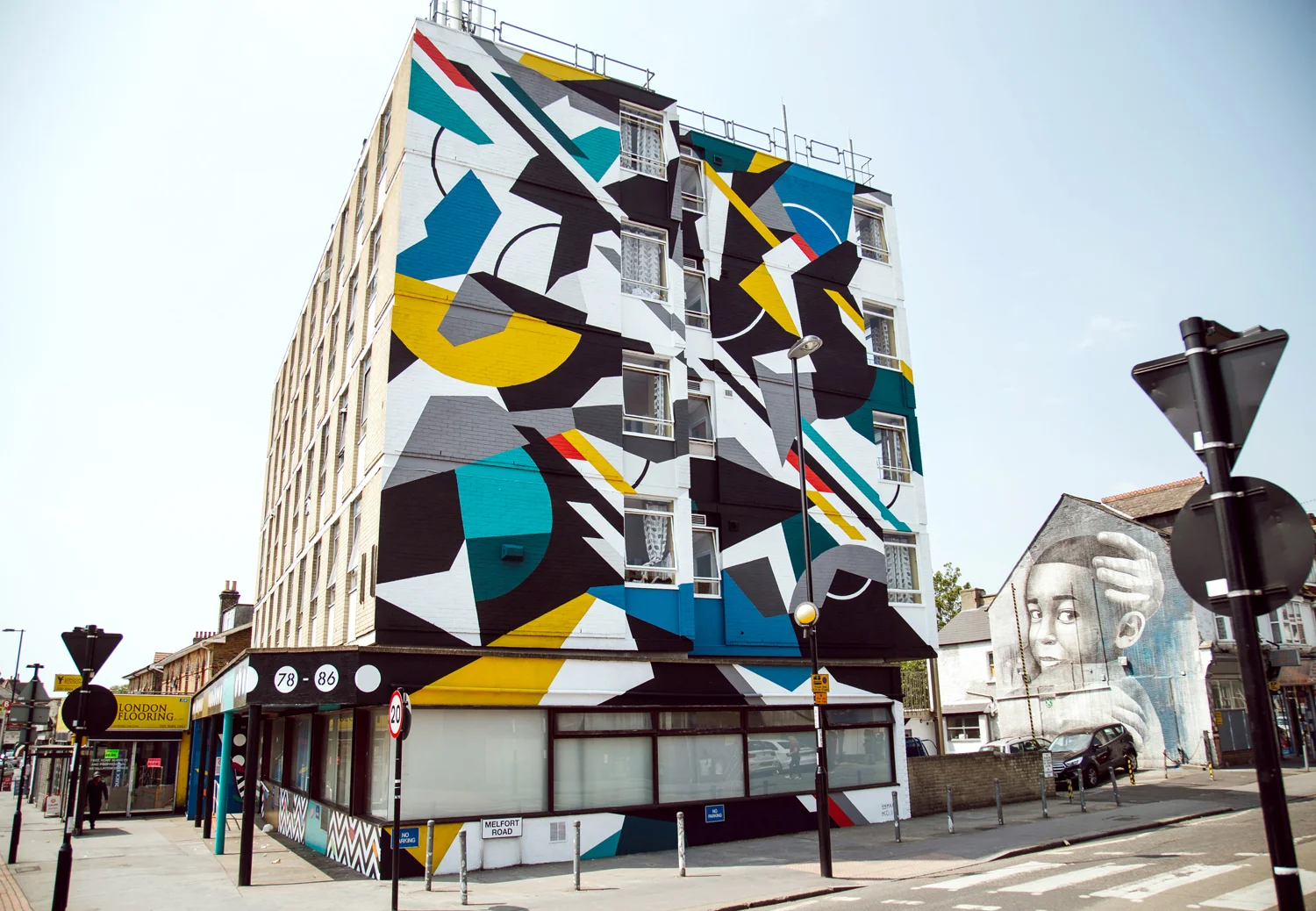  Mural commissioned by Croydon Council &amp; Rise Gallery on London refugee hostel.  