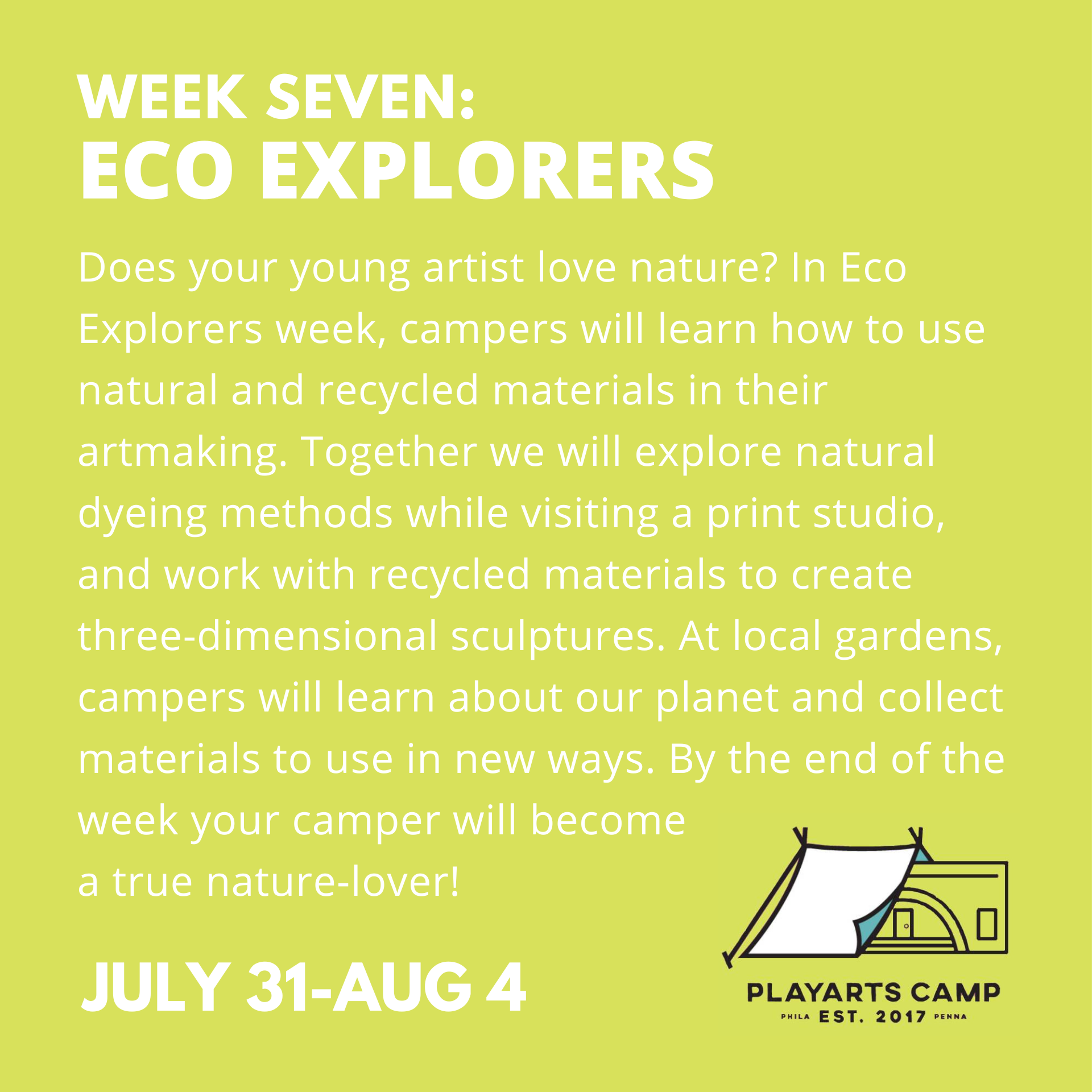 Week 7 Eco Explorers PlayArts