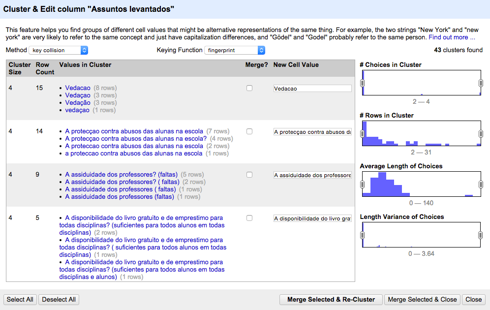 Screenshot showing panel with options to include or exclude duplicate data
