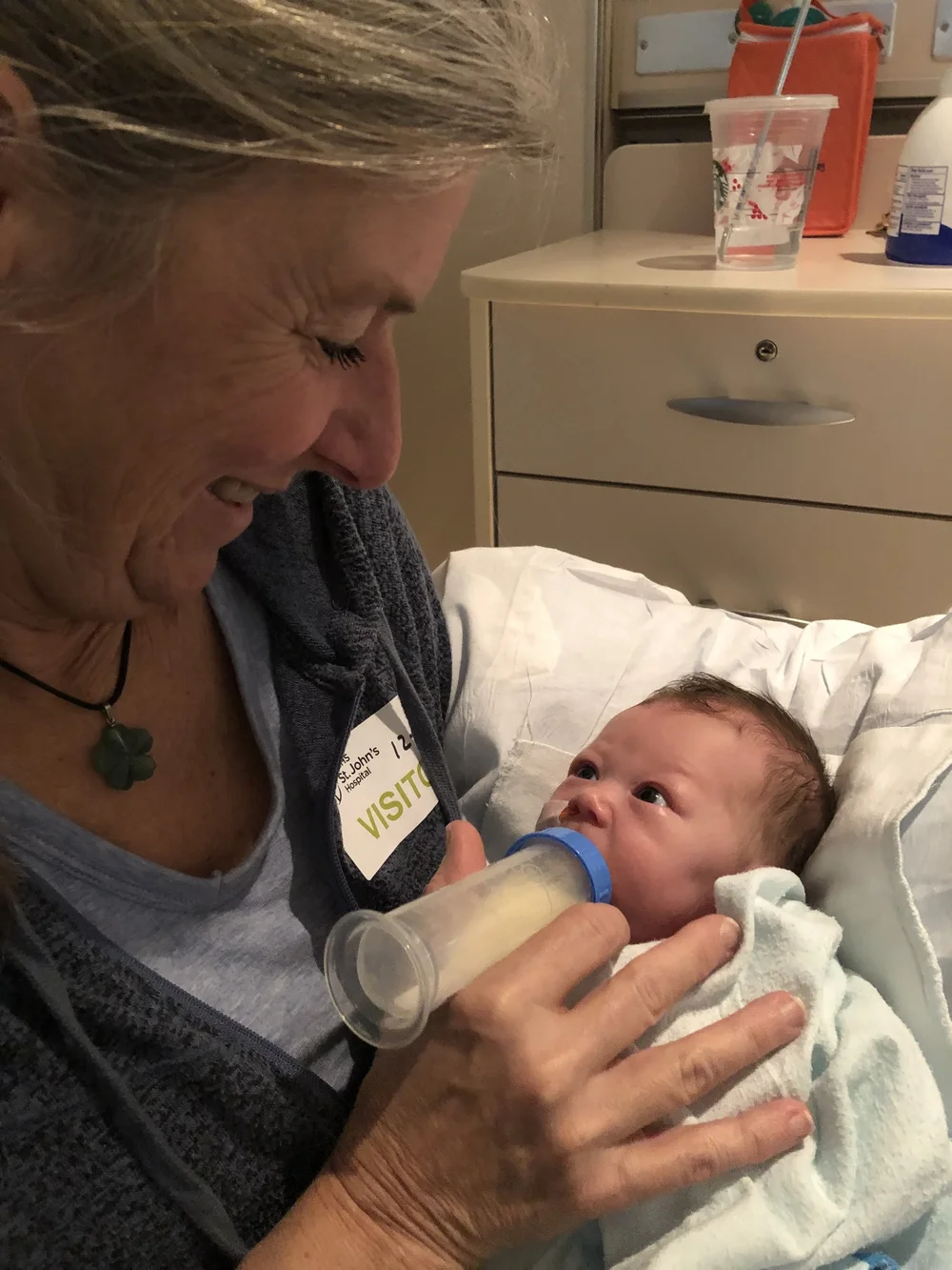 Snuggles with grandma Amy!