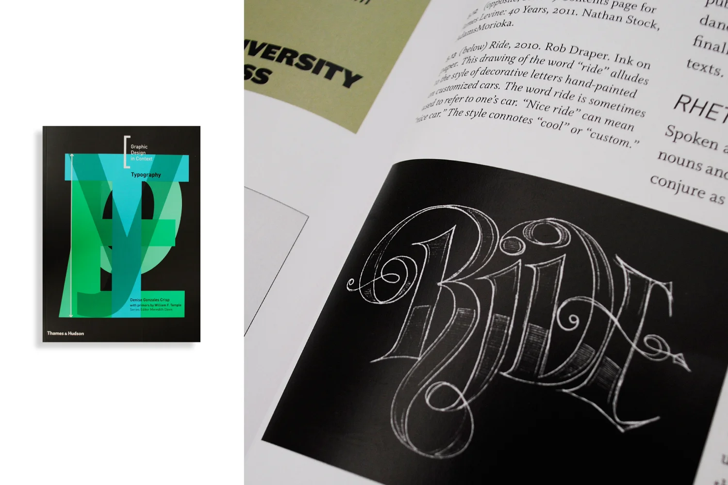 A selection of work featured in Thames & Hudsons 'Graphic Design in Context- Typography'