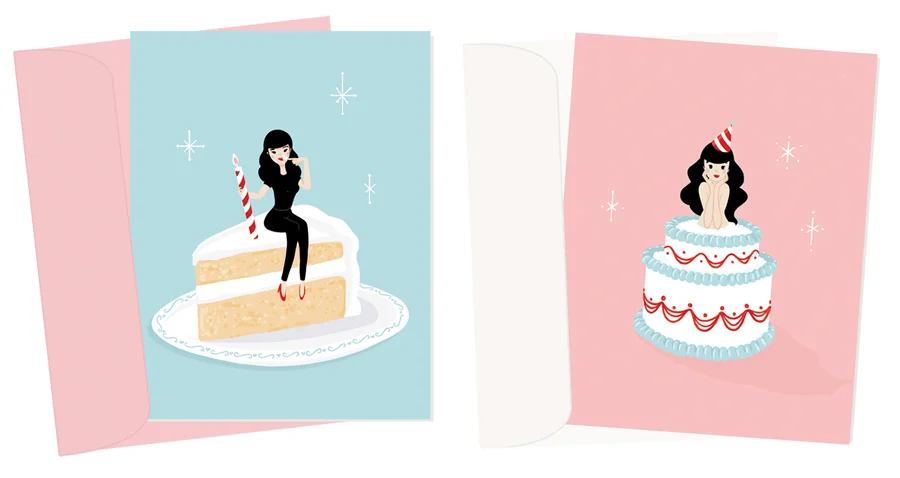 Birthday Baby (Blue) and (Pink) | A2 sized greeting cards