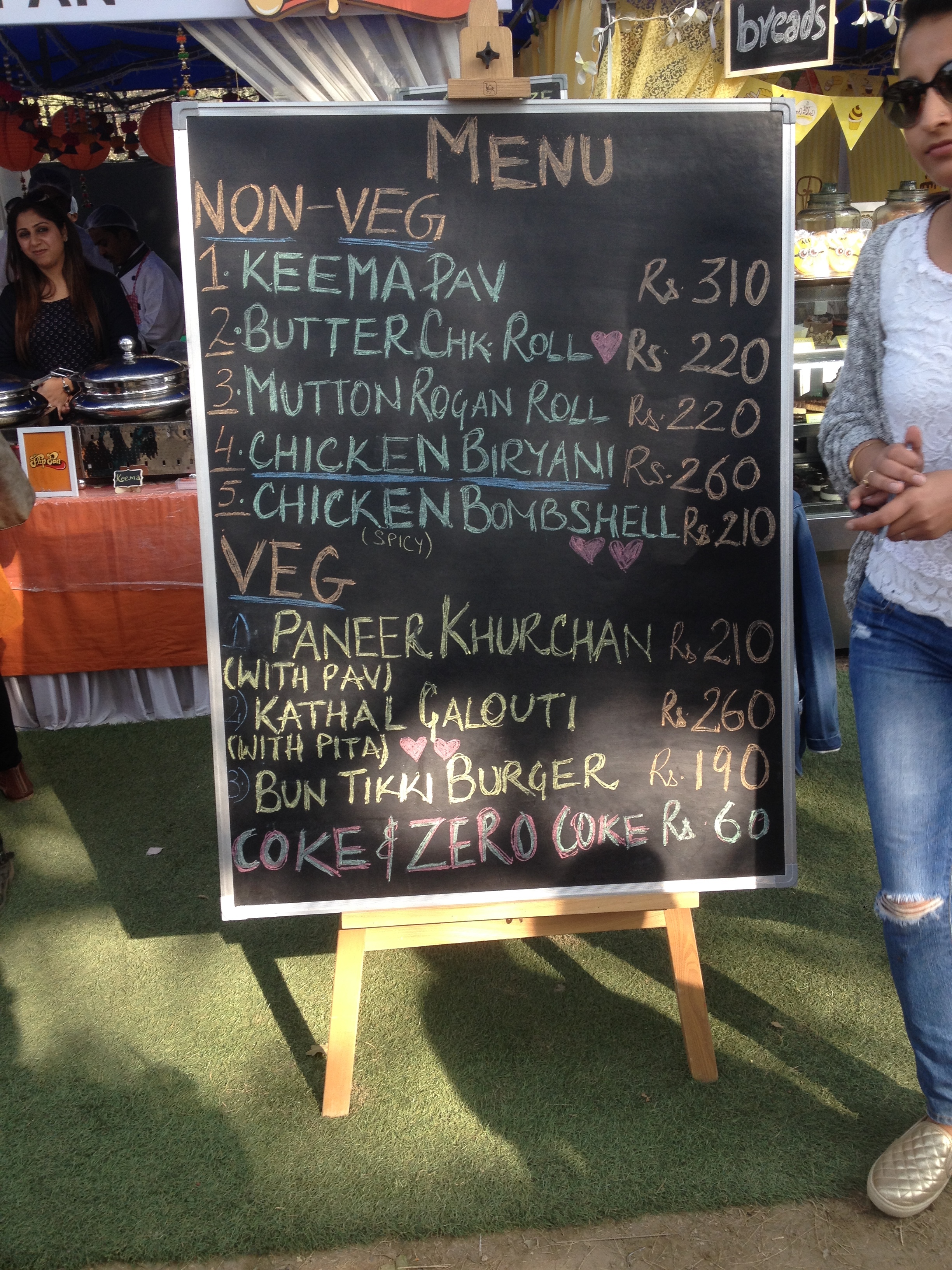 The Flip Pan's menu at the fest.