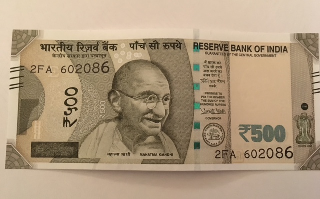 The front of the new Rs 500 note