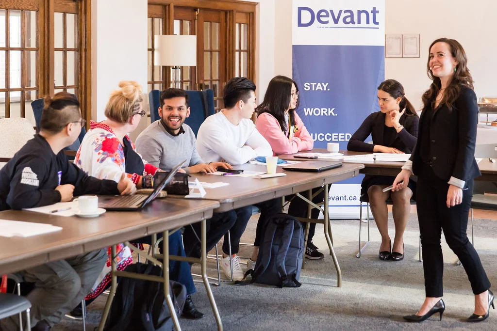 A Devant Kickstart Your Career in Canada workshop for international students hosted in partnership with Huron University College at Western University