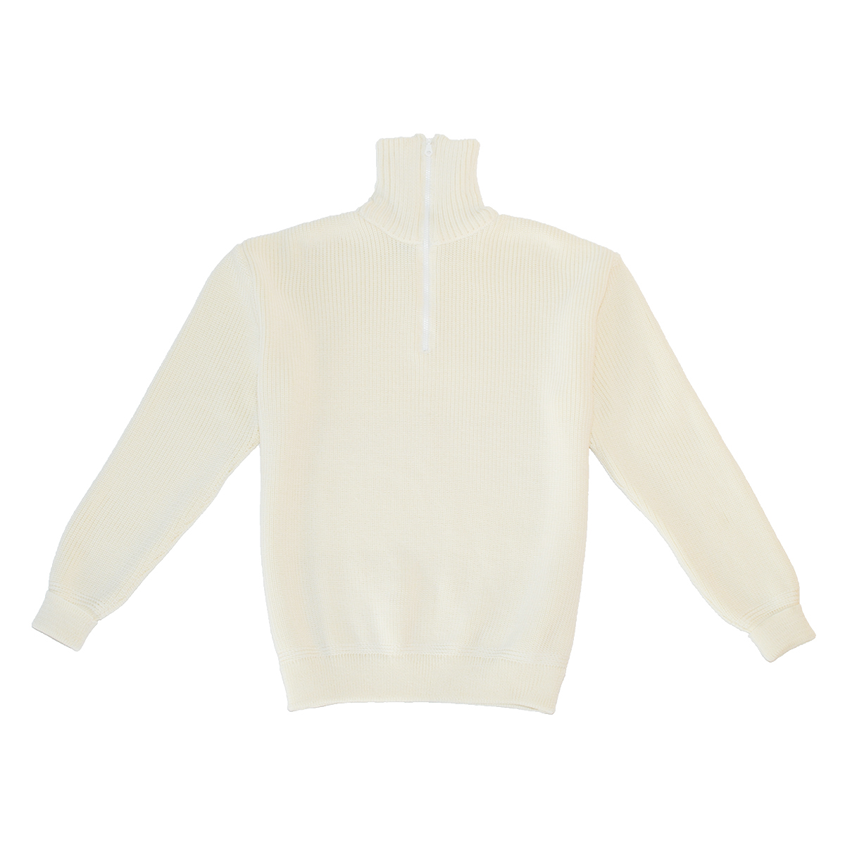Zip up heavy knit jumper white | Ashley Marc Hovelle