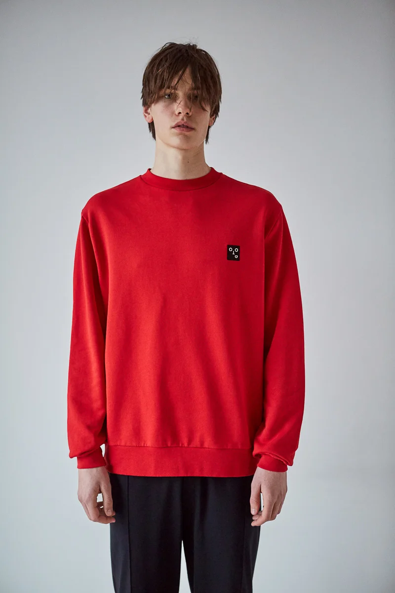 ashleymarchovelle Emotion face badge Sweatshirt red