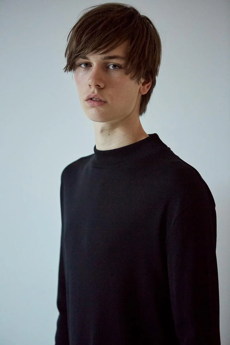 ashleymarchovelle Ribbed half turtleneck top black