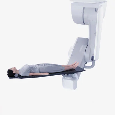 Examove 6C - Ceiling mounted patient positioning system with 6 degrees of freedom and optional linear rail for workspace enlargement (examove 7C)
