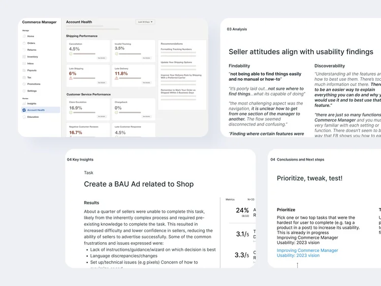 Meta Commerce Manager usability benchmark