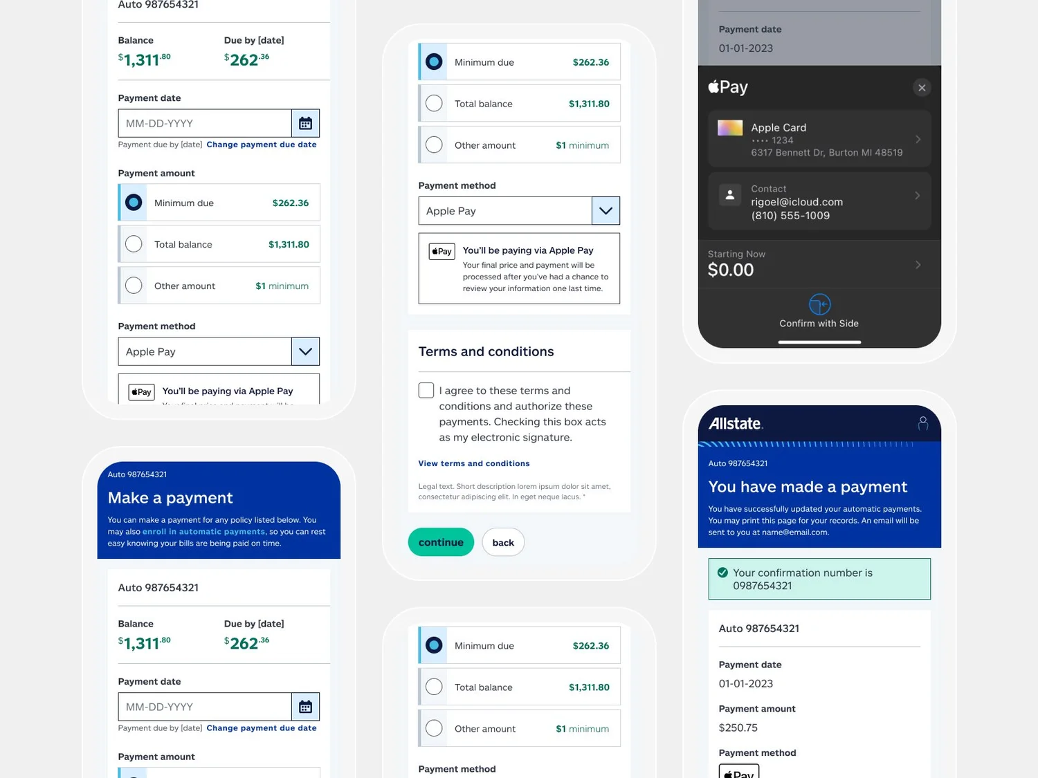 Allstate Apple Google Pay integration