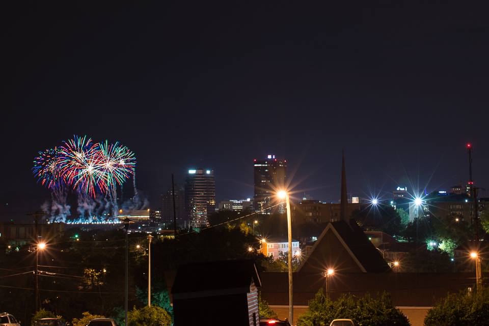 Fireworks as seen from Mabry's Hill