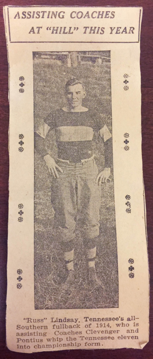 "Russ" Lindsay, 1914 newspaper clipping