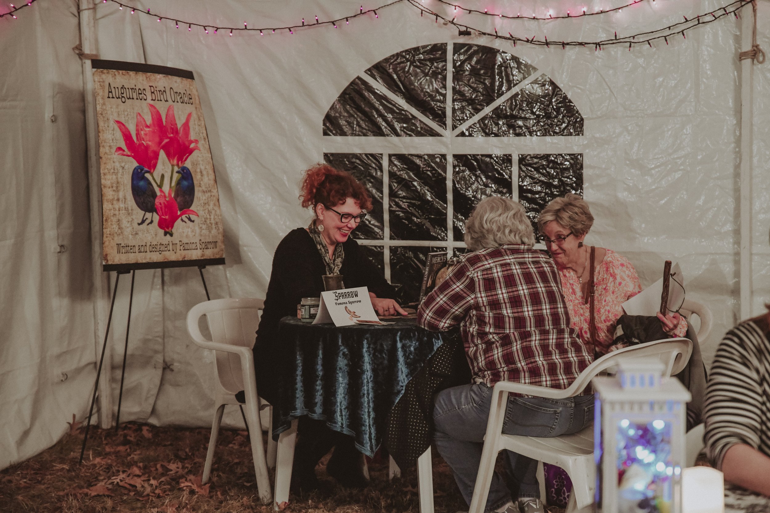  Pamona Sparrow gives a tarot reading. Photo  @awsnapshots  