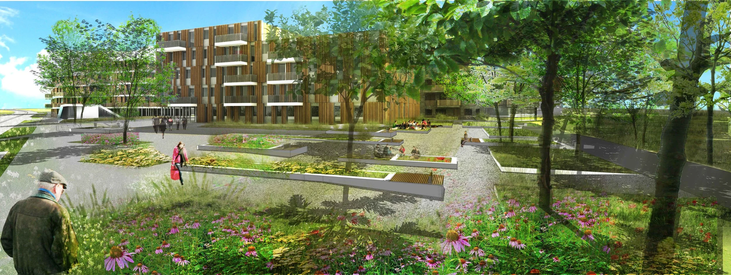 Zorgcampus Genk - Genk BE - 2e prijs Ontwerpwedstrijd voor de uitbreiding van de zorgcampus te Genk. Project in samenwerking met RDBM CONIX