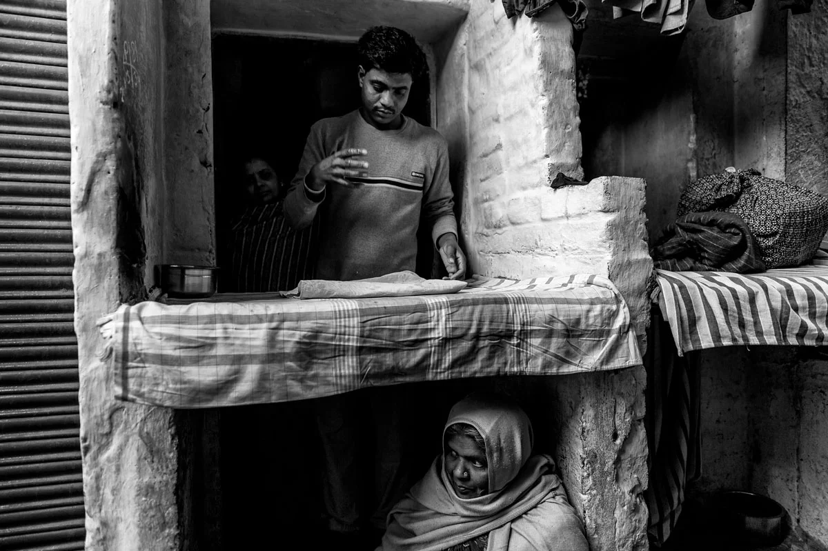 I stumble through my photo archive, Varanasi in January 2013 moments I have forgotten. The clothes washing business in the Ganges is a tradition handed down from father to father. This is the home of a family that has lived for generations, from clothes washing, an incredibly hard work unfortunately the income is very minimal.