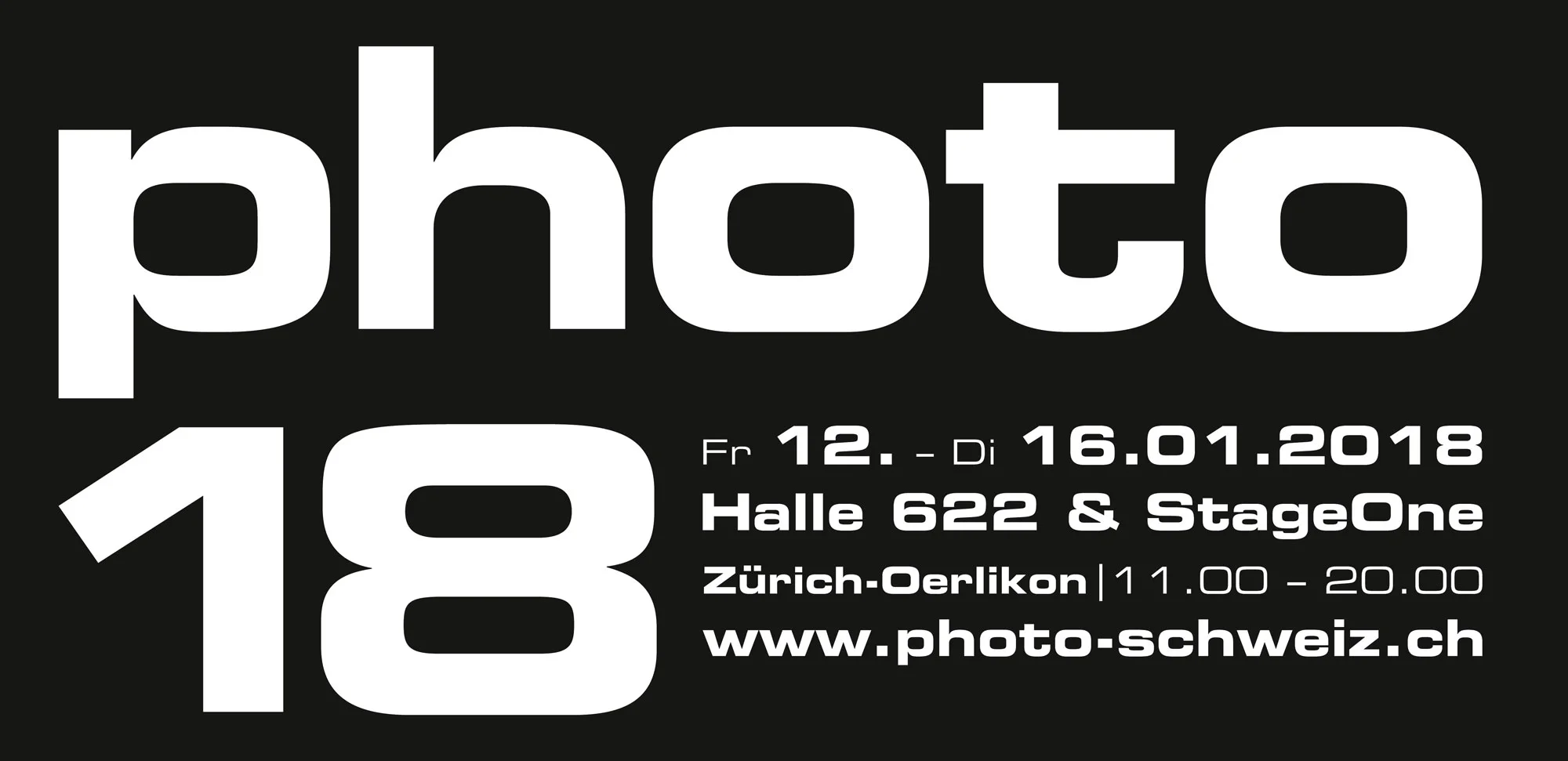 photo 18 Fr 12. - Di 16.01.2018 Halle 622 & StageOne Zürich-örlikon | 11.00 - 20.00