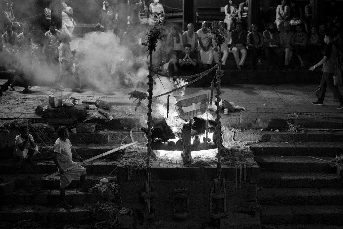 Antyeṣṭi, "last sacrifice" Pashupatinat, on the banks of the Bagmati River,