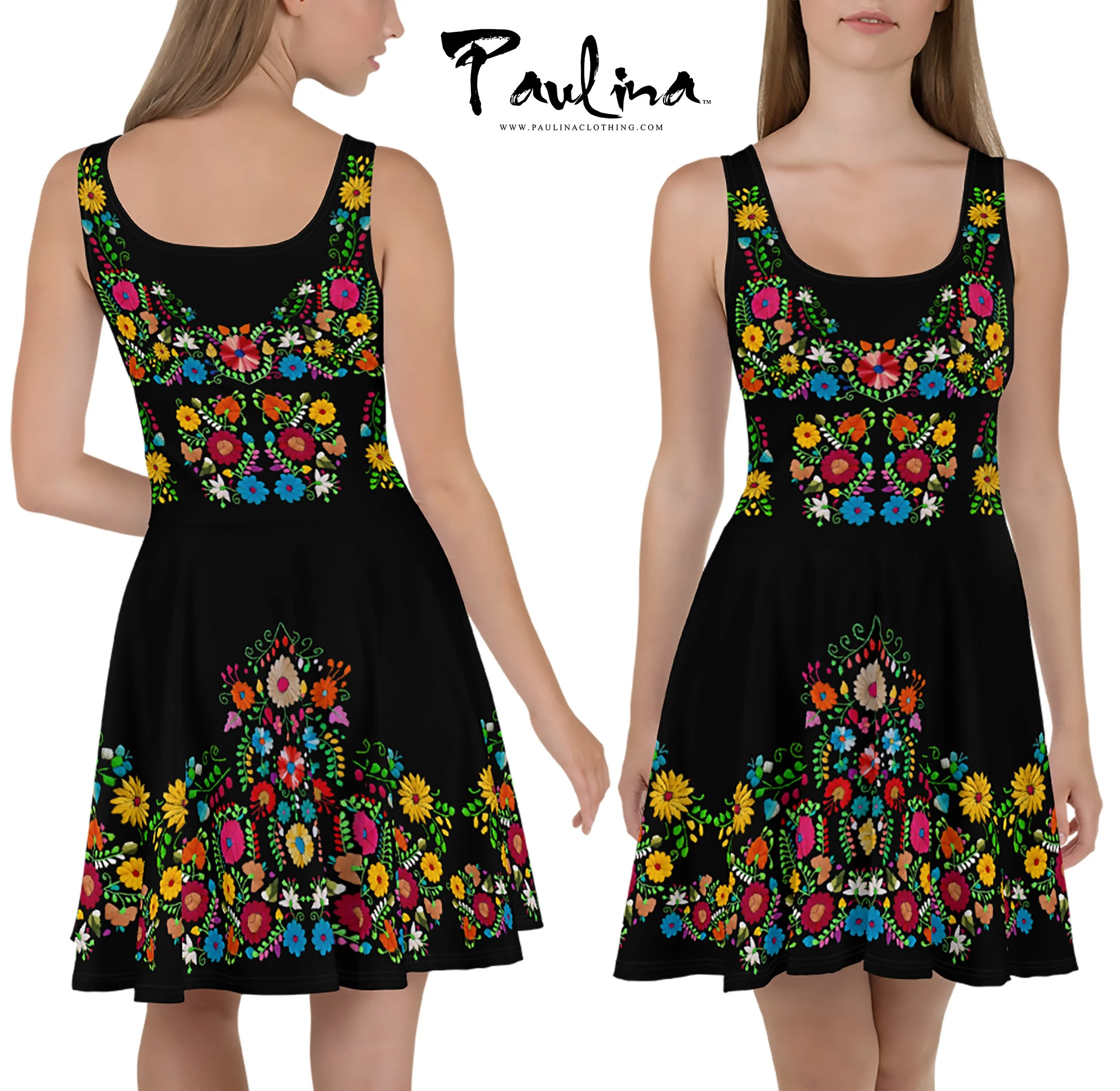 Maya Fit & Flair Mexican Dress F B.jpg